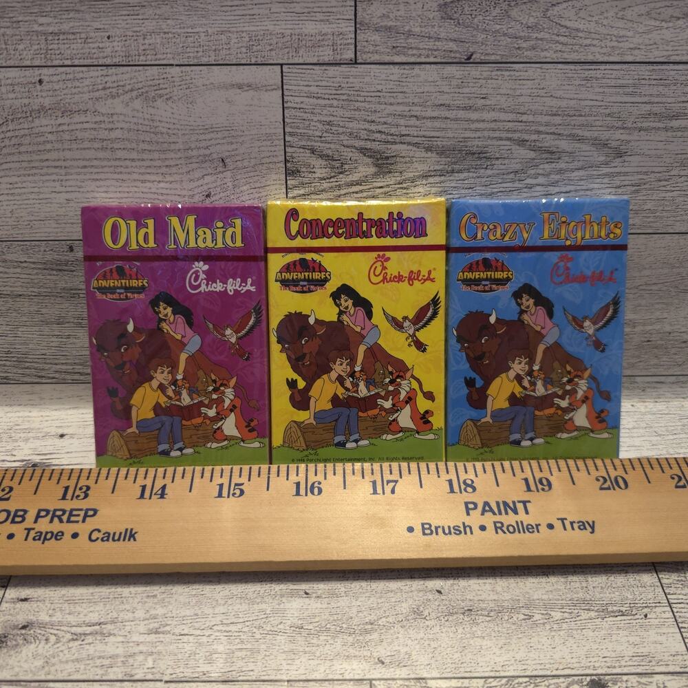 Vtg 1998 Chick-Fil-A Child‎ Card Games Lot of 3